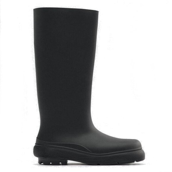 NWT Zara Black Rubberized Boots - Picture 1 of 9